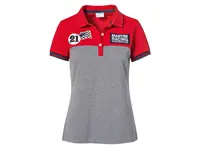 Porsche Damen Polo-Shirt, rot grau meliert - Martini Racing Collection