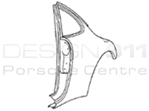 Coupé met 1/4 paneel achter. Porsche 993 1994-98 - 99350390100GRV, 99350390200GRV