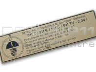 Sticker Engine Timing. Porsche 911 T / E / S - 91100651100