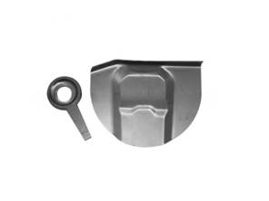 Schokdemperbeugel, Achter. Porsche 356A (1955-57) - 64450115500, 64450117105 - PP154DL, PP154DR