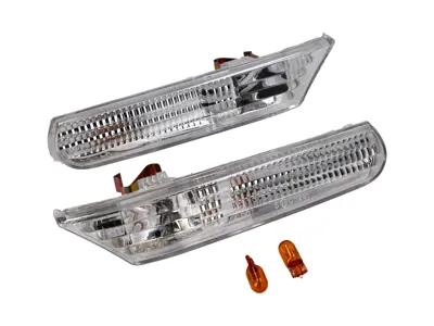 Ripetitori laterali in cristallo, trasparente. Porsche 996/Boxster 986 - 99663103301, 99663103401, 99663104301, 99663104302, 99663104401, 99663104402, 99663104403, 99663104303