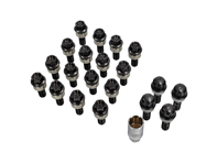 Wheel bolts and locking bolts kit (upto 7mm spacers) Black plated for modern Porsches - 99636120302, 99636120301, 99636120300, WHT004676A, WHT006978, WHT010065A