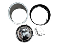 Headlamp set, loose kit, with black rim, without glass. Porsche  911 69-83 LHD (Left hand Drive) cars - 91163111300