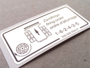 Firing Order Engine Decal for Porsche 911 (1984 – 1989) - 93000650901