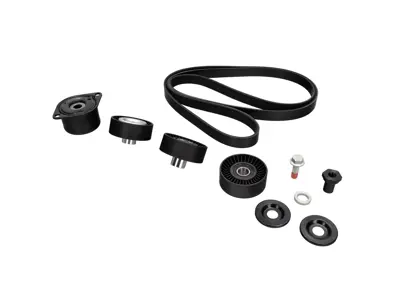 Kit de poleas y correa de transmisión para Porsche 996 Carrera 2 / Carrera 4 / Carrera 4S con transmisión manual y aire acondicionado. - 99710211700, 99710211800, 99710211900, 99610215166, 99710226000