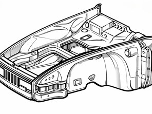 Front Chassis end primed. Porsche 911 78-89 - 93050091400GRV, 93050091400, 91150100532