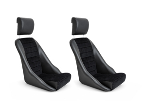 Modell14 Bucket Seats, Black /  Corduroy, SET OF 2. Porsche 356 / 911 / 912 1950–89