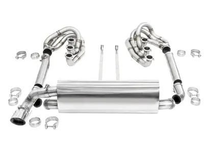 CARGRAPHIC GT Sportuitlaatsysteem voor Backdate-carrosserie, met ID42 GT-spruitstukset, zonder verwarming, linker uitlaatpijp - 96411104504, 96411104605, 96411104502, 96421103905, 96421103932, 96421104004
