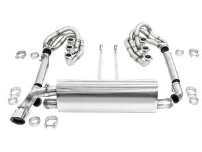 Système d'échappement sport CARGRAPHIC GT pour carrosserie rétro, avec collecteur ID42 GT, sans chauffage, sortie d'échappement gauche - 96411104504, 96411104605, 96411104502, 96421103905, 96421103932, 96421104004