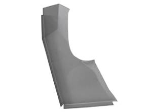 Verstevigingsplaat. Porsche 356A / 356B - 64450121100, 64450121200, 64450121100GRV, 64450121200GRV - PP106IR, P106IR, PP106IL, P106IL