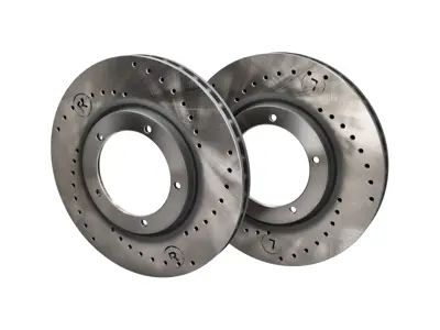 Sport drilled brake discs (Pair) Front. Porsche 911 1984-89 3.2ltr front - 285197C, 91135104123, 91135104122, 91135104123X, 91135104124 - 275197C