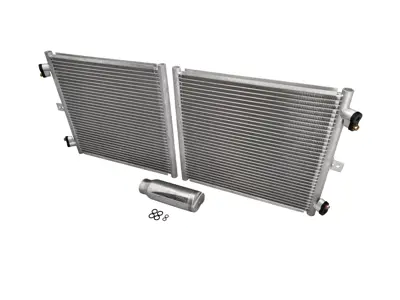 Kit condensatore radiatore aria condizionata (aria condizionata). Porsche 718 (982) Boxster / 718 (982) Cayman / 991.2 - 9P1820411, 99970755741, 94457314301, 99970766040
