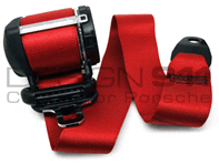 Seat Belts Rear Cabrio in RED. Porsche 996 / 997 - 99680398308N13, 99780303500N13, 99680398408N13, 99780303600N13