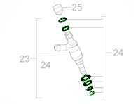 Dichtungssatz für Einspritzdüsen. Porsche 958 Cayenne / 970 Panamera HYBRID - 95811090100, 933.140, 95811090101, 95811090102