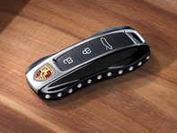 Llave del conductor pintada en Negro (alto brillo) con piedras Swarovski®. Porsche 992 / Taycan / Cayena / Panamera - 971044932