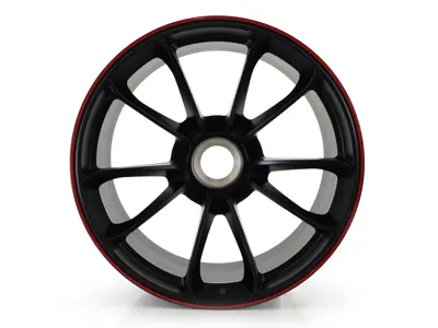 Cerchio anteriore in lega da 20 pollici nero con bordo rosso per Porsche 991 GT3 - 99136416883TR0, 99136416883, 99136416882TR0, 99136416882