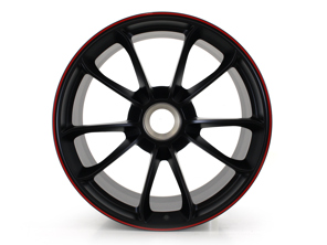 20-inch lichtmetalen velg vooraan in zwart met rode rand voor Porsche 991 GT3 - 99136416883TR0, 99136416883, 99136416882TR0, 99136416882