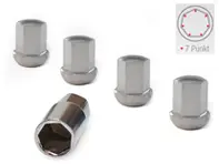 Wielsloten met sleutel, Aluminium in zilveren afwerking. Porsche 911 / 964 / 993 / 944 / 968 / 928 / 924 - 9210110S, 99336105700