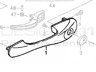 Poignée de porte (extérieure). Porsche 968 1992-95 - 94453766104G2X, 94453766204G2X