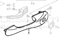 Tirador de puerta (exterior). Porsche 968 1992-95 - 94453766104G2X, 94453766204G2X