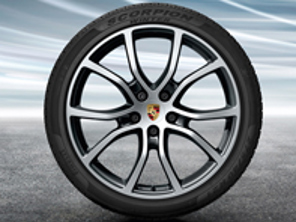 21' Cayenne Exclusive Design in Black (high-gloss) Alloy Wheels & Winter Tyres Original Porsche - 9Y0044630L