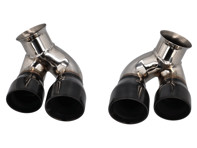 DesignTek Exhaust tail pipes 4 Tube Design for Porsche 996 C2 / C4 Black Chrome - 99611125254, 99611125255, 99611125261, 99611125154, 99611125155
