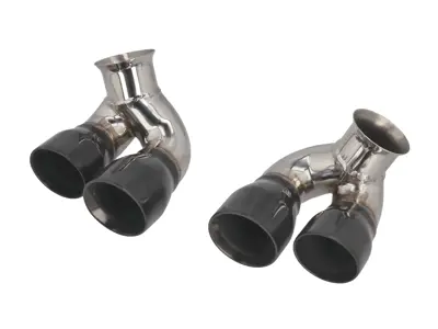 DesignTek Pots d'échappement 4 tubes Design pour Porsche 996 C2 / C4 Noir Chrome - 99611125254, 99611125255, 99611125261, 99611125154, 99611125155