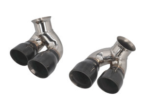 DesignTek Exhaust tail pipes 4 Tube Design for Porsche 996 C2 / C4 Black Chrome - 99611125254, 99611125255, 99611125261, 99611125154, 99611125155