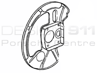 Bremsscheiben-Abdeckblech VORNE. Porsche 928 86-91 - 92835108303, 92835108403