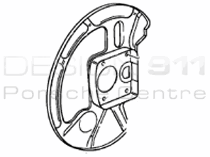 Remschijf afdekplaat VOOR. Porsche 928 86-91 - 92835108303, 92835108403