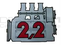 Autocollant moteur 2.2L pour lunette arrière. Porsche 911 70-73 - 91170110200