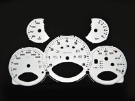 Instrumentgezichtsset, wit. Porsche 997.2 PDK - km/u - 330 km/u - 9764121004PDK - F97 641 210 04TIP, F9764121004TIP