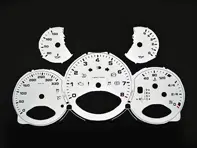 Instrument face set, White. Porsche 997.2 PDK - KPH - 330 MPH - 9764121004PDK - F97 641 210 04TIP, F9764121004TIP