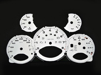 Instrumententafelsatz, Weiß. Porsche 997.2 PDK - KPH - 330 MPH - 9764121004PDK - F97 641 210 04TIP, F9764121004TIP