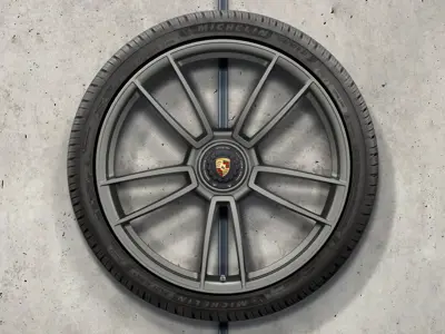 Cerchi in lega leggera e pneumatici invernali da 20/21 pollici 911 Turbo S, platino (satinato-lucido) Porsche originale - 992044603AC