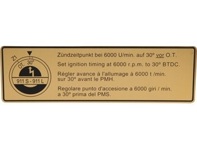 Sticker Ignition Timing Porsche 911L / 911S - 90100651000 - 1601501706
