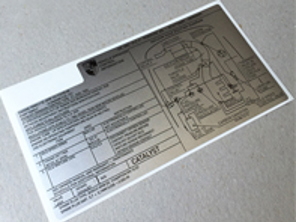 Abgasplakette für Motorhaube. Porsche 944 (1986) USA/KANADA - 94400611510