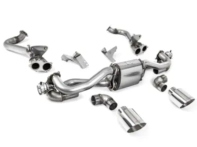Milltek GPF Bypass Sports Exhaust With Polished GT-115 Trims. Porsche 718 Cayman / Boxster GTS 4.0L - 982251053E, 982251053K, 982251053F, 982251053H, 982251053D, 982251053G, 982254351B, 982254351L, 982254351AA, 982254351P, 982254351R, 982254350B, 982254350L, 982254350AA, 982254350P, 982254350R - SSXPO162