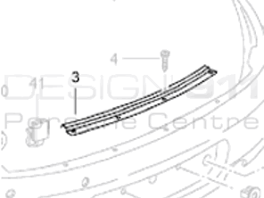 Rear bumper top bracket. Porsche 996 C2 / C4 / GT MKI - 99650583300
