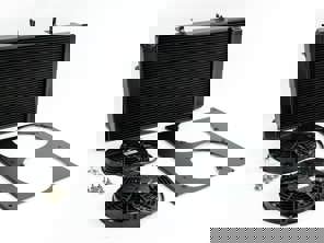 Radiatore in alluminio, ventola e kit convogliatore. Porsche 944 / 944 turbo - 95110603150, 95110603103, 95110603105, 95110603107, 94410603103, 94410603104, 94410603101