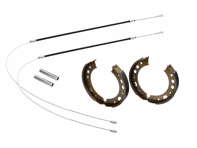 Handremkabel, geleidingsbuis en remschoenenset. Porsche 996 - 99642414110, 99735299304