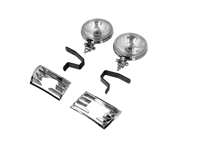 Hupengitter mit Zusatzlampe Chrom Metall. Porsche 911/912 69-73 - 90163113702, 91163112100, 90155943128, 90155943228, 90163113700, 90163113701