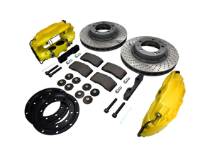 Kit di aggiornamento anteriore pinza freno e disco "Big Yellows" per Porsche 911 69-73 - FVD351964499ALU