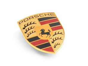 Bonnet badge. Porsche 957 Cayenne 2007-10 - 95555960000, 95555960001, 95555960002, 95555979500