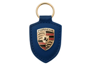 Leren sleutelhanger met Porsche kuif, BLAUW - WAP0500950E