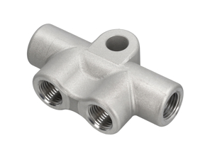 T-stuk voor remleidingverdeler. Porsche 993 Turbo / 993 Carrera RS 1994-98 - 99335576026, 99335576025