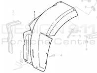 Garniture de passage de roue avant. Porsche 964 Turbo - 96550412501, 96550412601