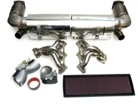 Paquete Escape + Cabeceras + Plenum Cuerpo Mariposa 74mm + Kit Filtro Aire Porsche 996 Turbo - 3606009616, 3606309603, 96274, 99760511502, 33-2189
