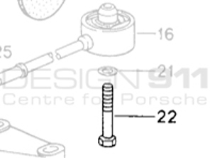 Perno de cabeza hexagonal del soporte de la caja de cambios. Porsche 993 C2 - 90008203409