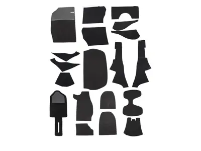 RS-style carpet set in black plush material (19pcs) Porsche 911 10/1964-07/1973 - 90255101120, 90155101223, 90155101220, 90255101120, 90255112120, 90255112220 - 1601700710